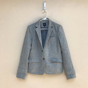 Gap Grey Wool Herringbone Blazer Size 10